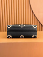 ONTHEGO TOTE 25 IN BLACK AND CREAM MONOGRAM EMPREINTE