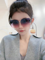 SQUARE SUNGLASSES L1294 IN GREEN ACETATE PURPLE LENSES