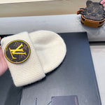 KNITTED BEANIE HAT IN BEIGE WOOL AND RABBIT FUR 417758