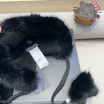 BEANIE HAT IN BLACK WOOL AND COTTON 419744
