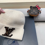 KNITTED BEANIE HAT IN BEIGE FLEECE AND WOOL 426207
