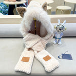 BEANIE HAT IN ALMOND BEIGEWOOL AND LAMB FUR 435075
