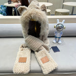 BEANIE HAT IN COSMIC LATTE BEIGEWOOL AND LAMB FUR 435073