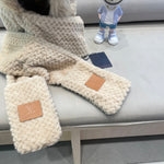 BEANIE HAT IN COSMIC LATTE BEIGEWOOL AND LAMB FUR 435073