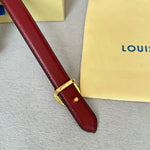 LV S-LOCK BELT 20 MM IN CHERRY RED CALFSKIN AND CIRCLE GOLD HARDWARE