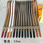 LV S-LOCK BELT 20 MM IN BRONZE BROWN CALFSKIN AND CIRCLE GOLD HARDWARE