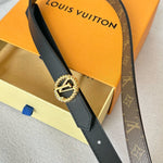 LV S-LOCK BELT 20 MM IN BLACK CALFSKIN AND CIRCLE GOLD HARDWARE