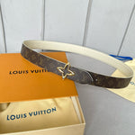 LVMINI FLOWERGRAM 30MM REVERSIBLE BELT IN WHITE EMBOSSED CALFSKIN GOLD HARDWARE
