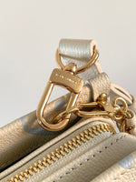 LV 25S ONTHEGO EAST WEST BAG 25 IN WHITE BLUE CALFSKIN MONOGRAM EMPREINTE