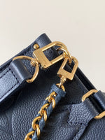LV 25S ONTHEGO EAST WEST BAG 25 IN NAVY BLUE CALFSKIN MONOGRAM EMPREINTE