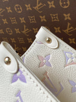 LV 25S ONTHEGO PM BAG 25 IN BEIGE DREAM EMBOSSED TEXTURED CALFSKIN