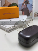 CHAIN PILOT SUNGLASS 581379 IN SILVER METAL LIGHT GREY SMOKE LENSES