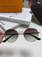 SIGNATURE ROUND SUNGLASS 581381 IN GOLD METAL GREY SMOKE LENSES