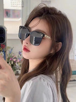 CHAIN SQUARE SUNGLASSES L8233 IN ACETATE