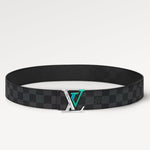 LV LARGE 40MM PYRAMIDE BELT BLACK DAMIER MONOGRAM CALFSKIN METAL HARDWARE