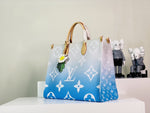 ONTHEGO GM 41 BLUE MONOGRAM GIANT COATED CANVAS