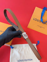 LV GO-14 20MM BELT IN BRONZE BROWN CALFSKIN SILVER HARDWARE