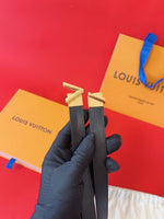 LV GO-14 20MM BELT IN BLACK CALFSKIN GOLD HARDWARE