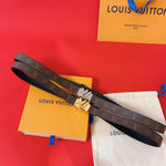 LV GO-14 20MM BELT IN BROWN MONOGRAM CALFSKIN GOLD HARDWARE