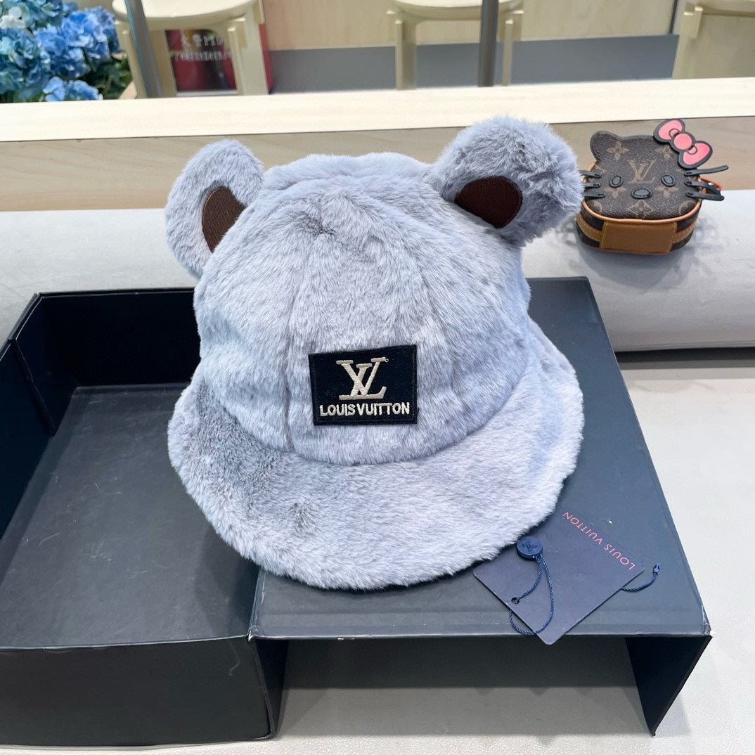 BUCKET HAT IN BEAU BLUEWOOL AND LAMB FUR 434941