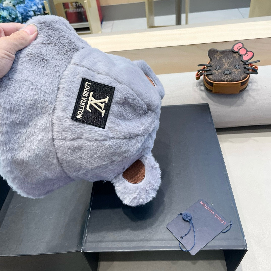 BUCKET HAT IN BEAU BLUEWOOL AND LAMB FUR 434941