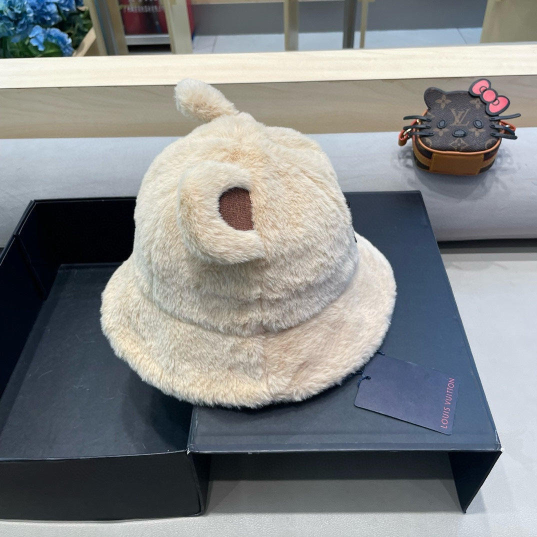BUCKET HAT IN BEIGEWOOL AND LAMB FUR 434942