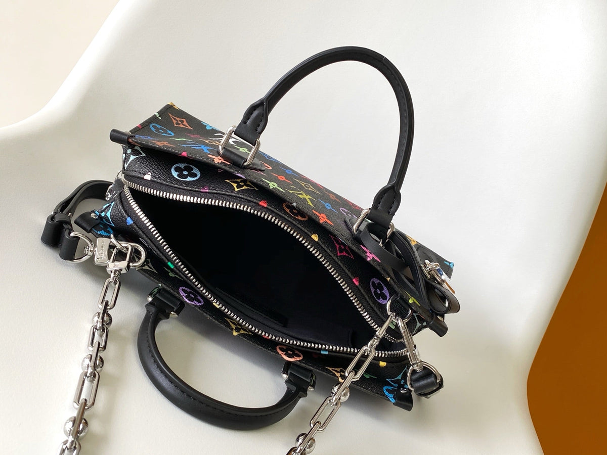 ONTHEGO EAST WEST BAG 25 IN COLORFUL MONOGRAM PATTERN CANVAS