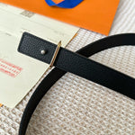 LV FLOWERGRAM 25 MM REVERSIBLE BELT IN BROWN DAMIER CALFSKIN GOLD MIX SILVER HARDWARE