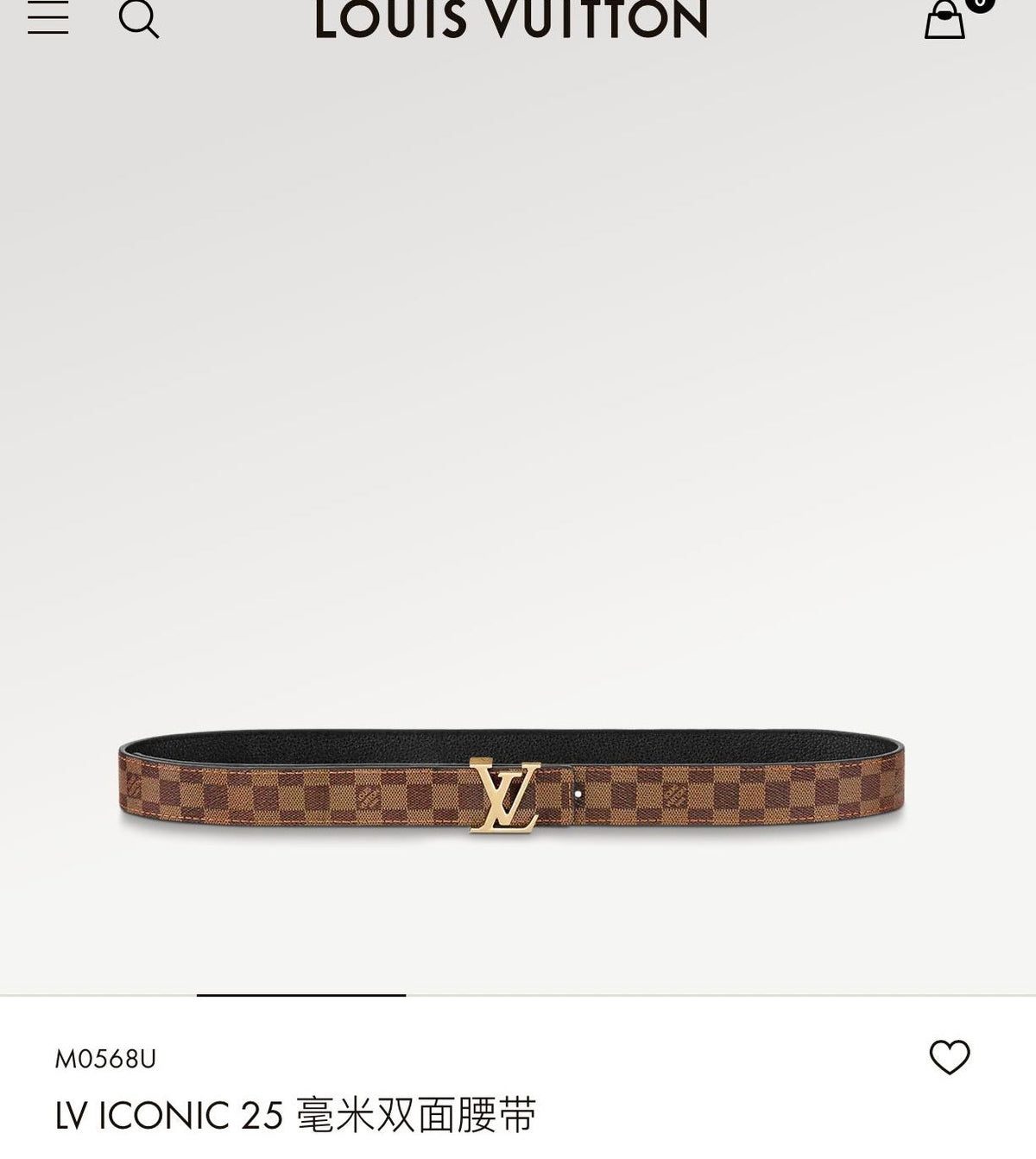 LV ICONIC 25 MM IN BROWN DAMIER CALFSKIN GOLD HARDWARE