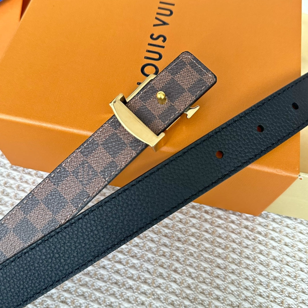 LV ICONIC 25 MM IN BROWN DAMIER CALFSKIN GOLD HARDWARE
