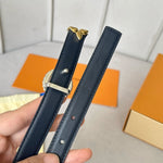 PRETTY LV 20MM REVERSIBLE BELT WHITE AND BLUE CALFSKIN SILVER MIX GOLD HARDWARE