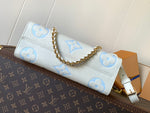LV 25S ONTHEGO EAST WEST BAG 25 IN WHITE BLUE CALFSKIN MONOGRAM EMPREINTE