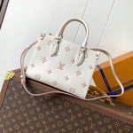 ONTHEGO 25 IN WHITE AND PINK MONOGRAM CALFSKIN